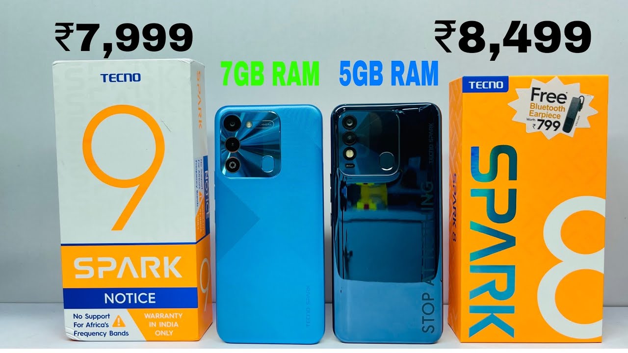 Tecno Spark 9 (4GB/64GB) 🆚 Tecno Spark 8 (4GB/64GB) Unboxing | Comparison || Camera || Price ?
