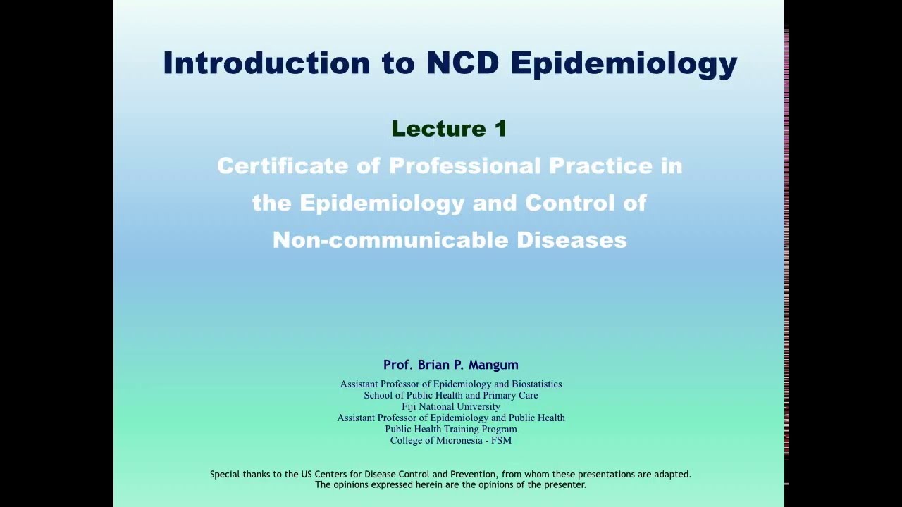 1. Introduction to NCD Epidemiology | CPP NCD Epidemiology
