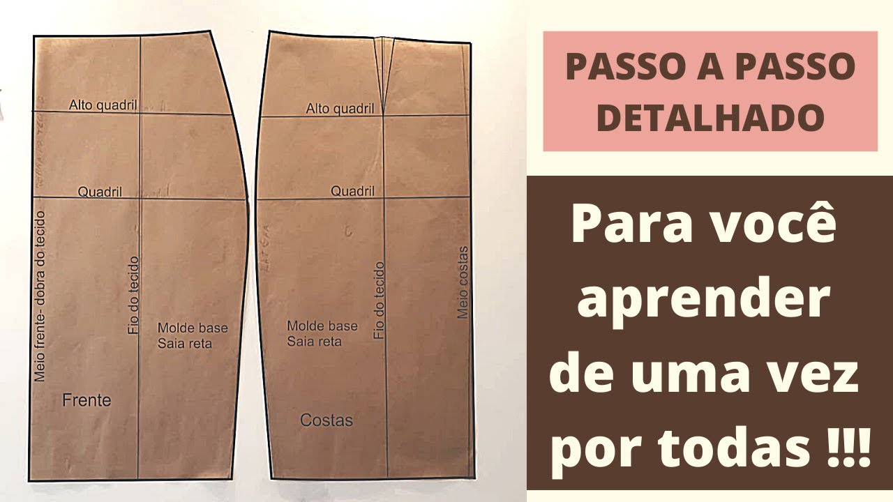 Molde saia - Como fazer a base da saia reta perfeita | Gisele Maués