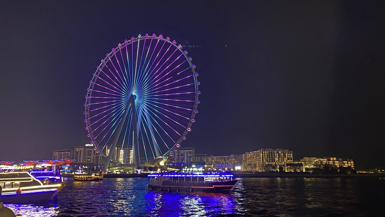 #2_UAE 2025. Dubai Marina. JBR and Marina beaches. Evening cruise on a floating restaurant along ...