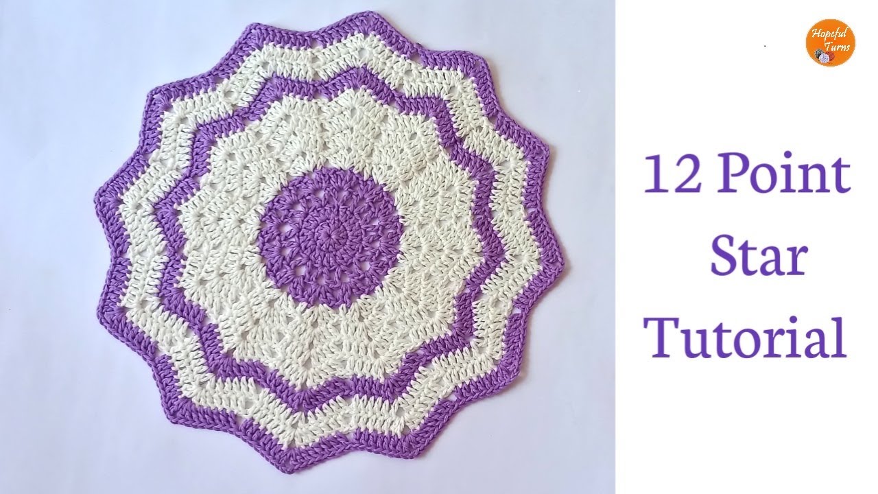 Crochet Star Baby Blanket - 12 Point Star Tutorial