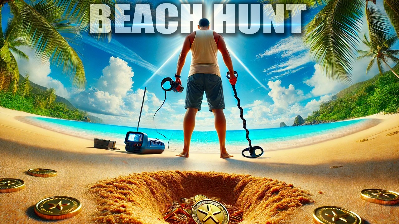 This is a NEW Beach Treasure Hunt Strapped With a Metal Detector...