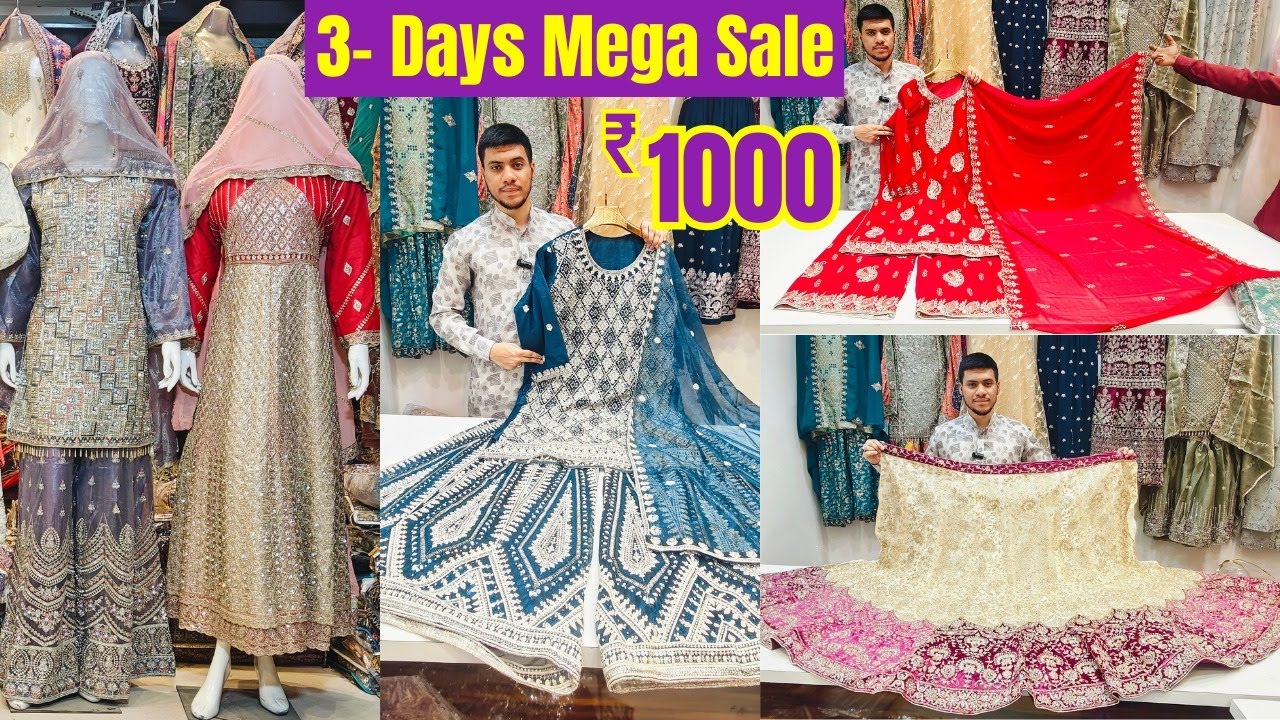 3 din sale ₹ 1000 Bridal Dresses Wholesale Rate Single Courier Garara Sharara Lehenga Hyd Wedding