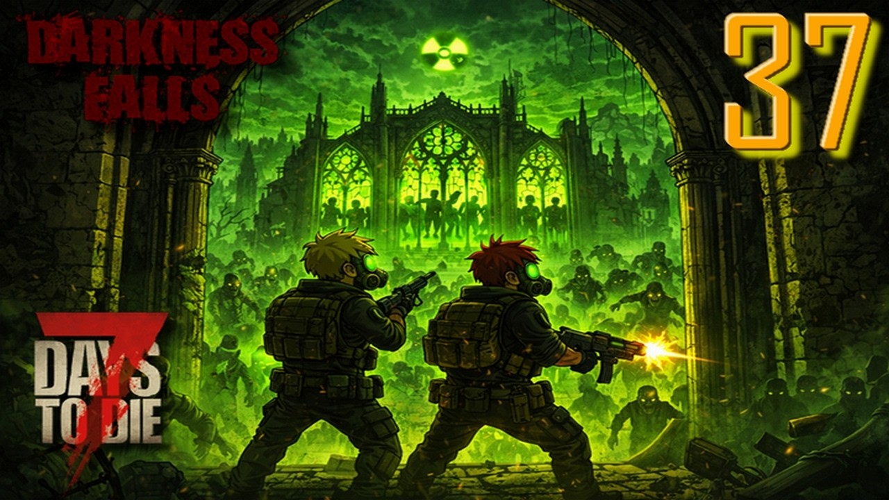 Darkness Falls –  Jour 51 : Une cathédrale remplie de zombies… mauvaise idée  | 7 Days to Die en duo