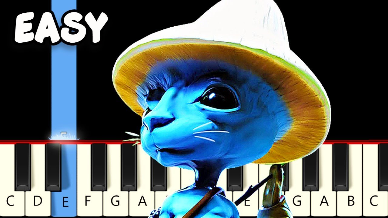 We Live, We Love, We Lie Smurf Cat - Fast and Slow (Easy) Piano Tutorial Only White Keys