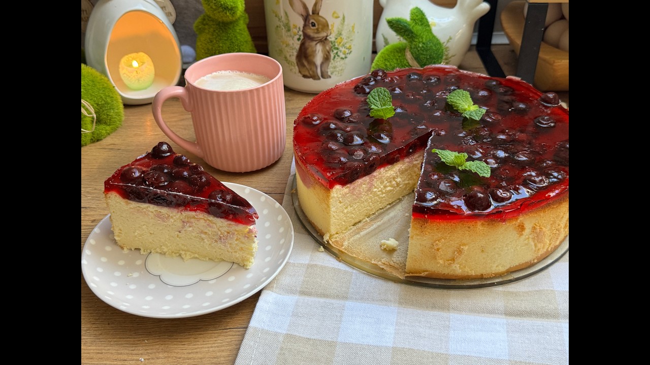 Sernik z mlekiem skondensowanym i wiśniami  #sernik #naświęta #nadeser