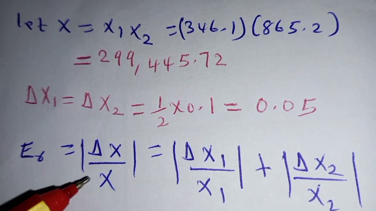 How to obtain error in product of numbers