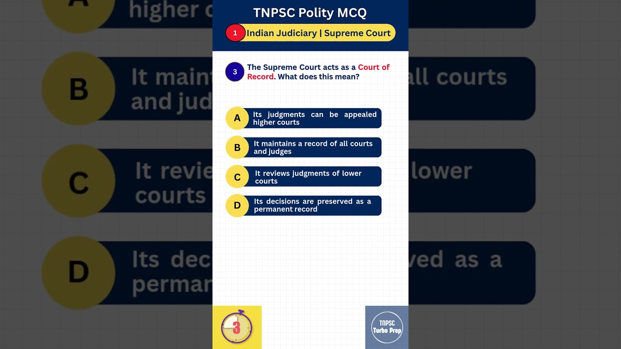 Lesson 21: Indian Judiciary | Supreme Court | TNPSC Polity Quiz