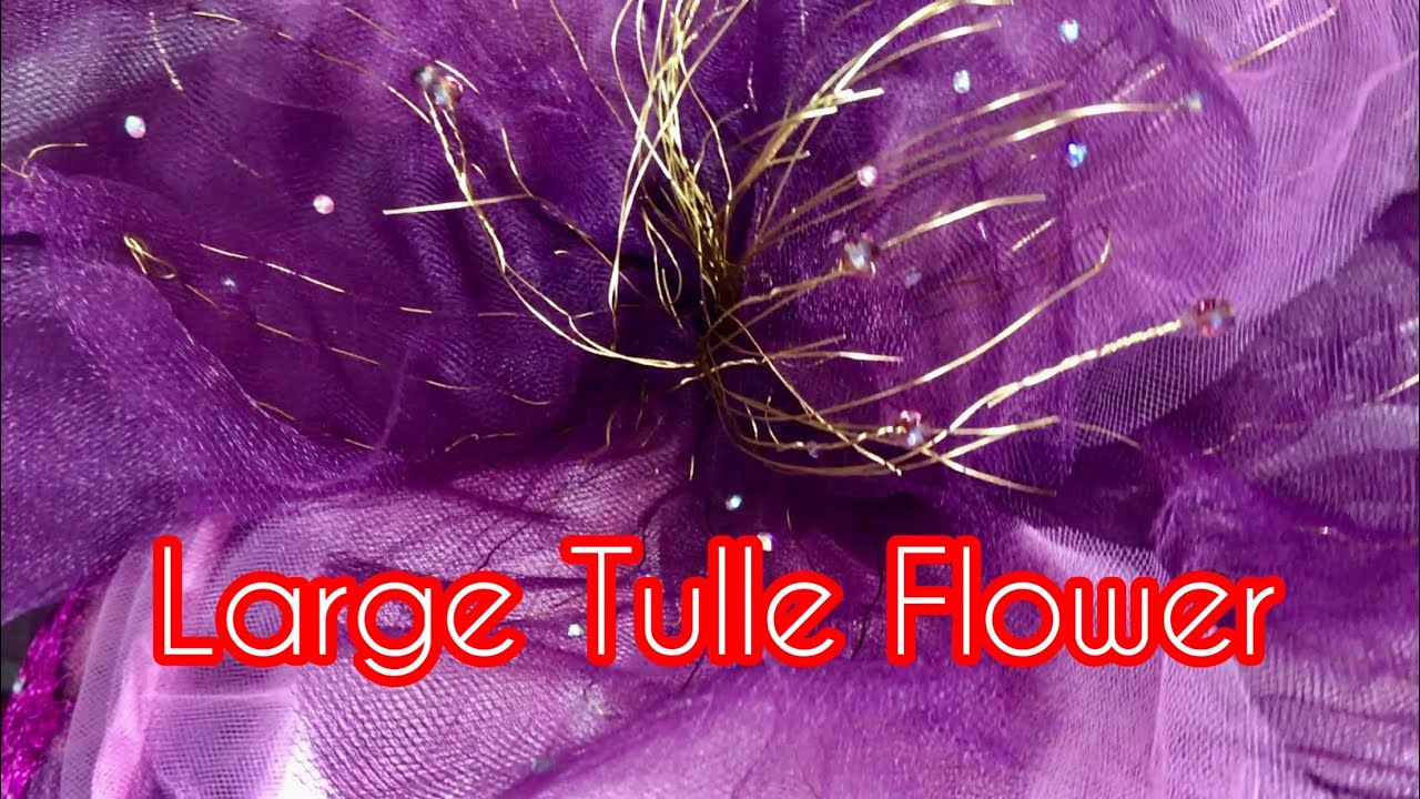 DIY Large Tulle Fabric Flower 🌸 #design #sewing #sewingtutorials #шитье #fashiondesigner #flowers