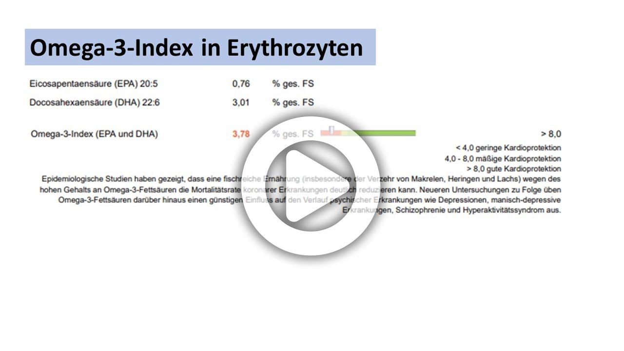 Labortest Omega-3-Index Bestimmung der Omega-3-Fettsäuren in Erythroyzten