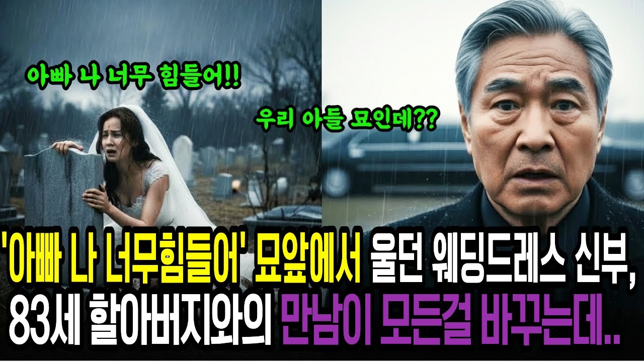 아빠 나 너무힘들어 묘비앞에서 울던 웨딩드레스 신부 83세 할아버지와의 만남이 모든걸 바꾸는데.../감동사연/라디오사연/오디오북/노후사연/