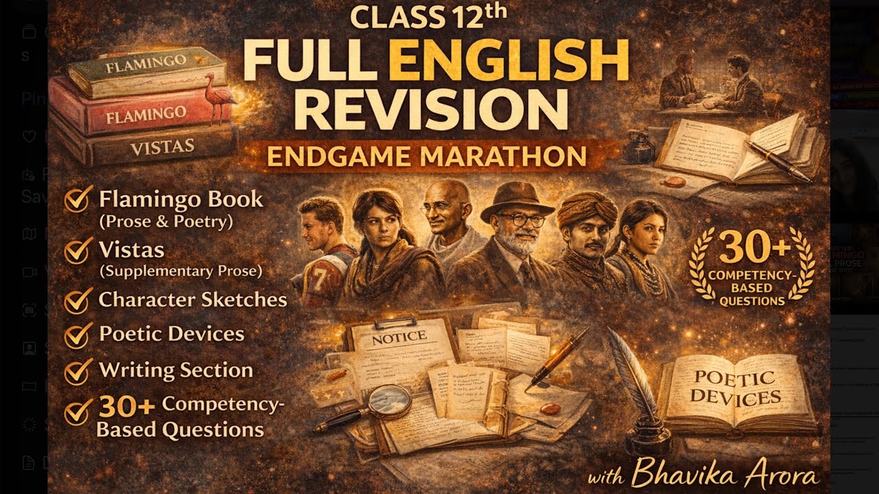 Class 12 CBSE English Complete Revision | Flamingo + Vistas + Writing Section Boards