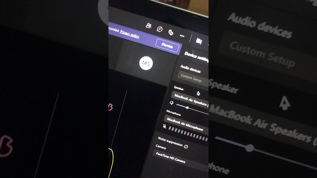 How to mute audio in Microsoft teams.