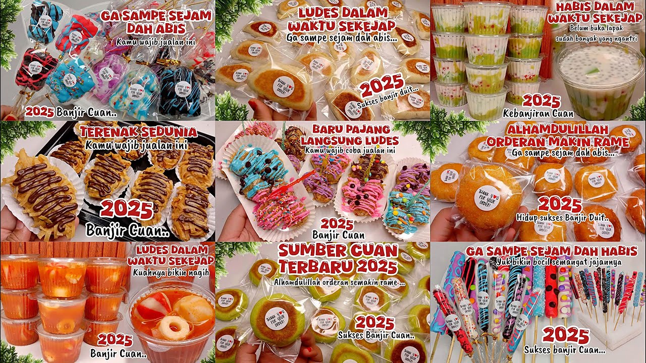 10 RESEP JAJANAN TERLARIS MANIS DI KANTIN SEKOLAH‼️MODAL KECIL BIKIN DOMPET TEBAL. IDE JUALAN 1000an