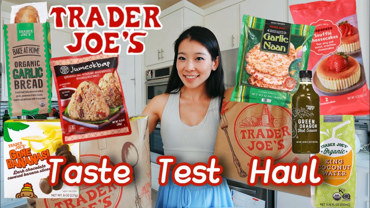 TRADER JOE'S TASTE TEST HAUL| new at trader joes haul! Garlic naan, gone bananas, king coconut
