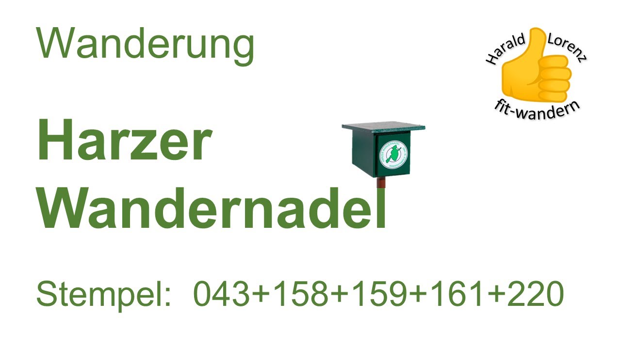 Harzer Wandernadel: Stempel 043, 158, 159, 161 und 220
