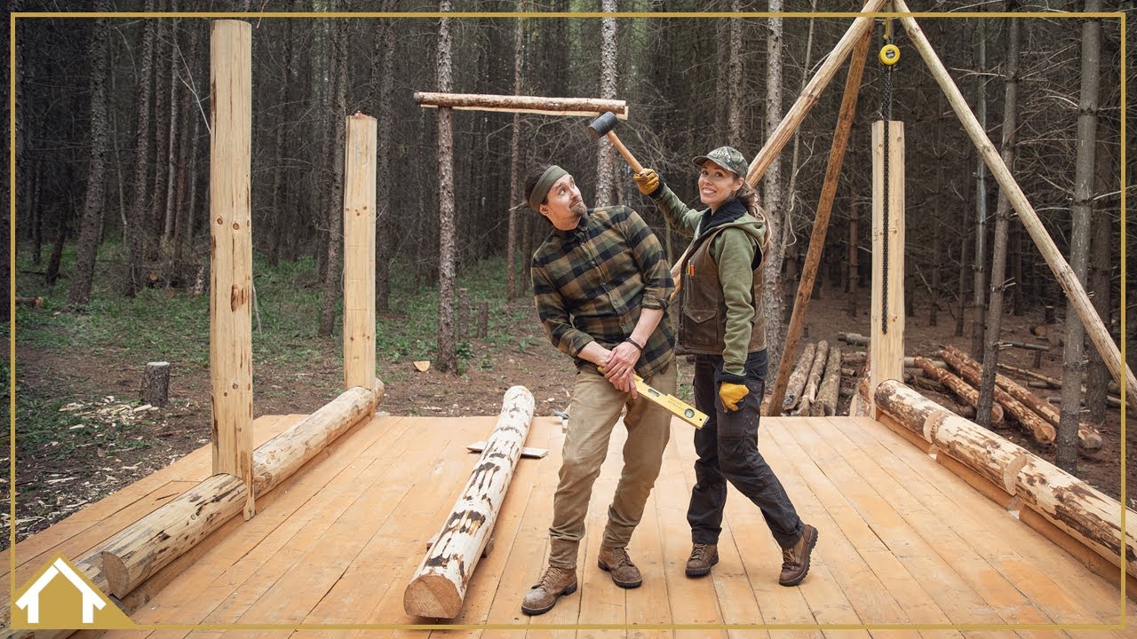 EP12: Overnight Camp, Cook & Cabin Build // Posts Go Up!