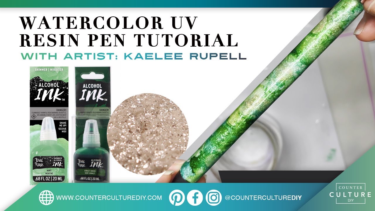 Watercolor UV Resin Pen Tutorial with Kaelee Rupell