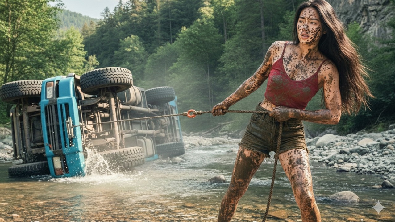 The Genius Girl Rescues, Repairs, and Restarts an Overturned and Abandoned Truck.