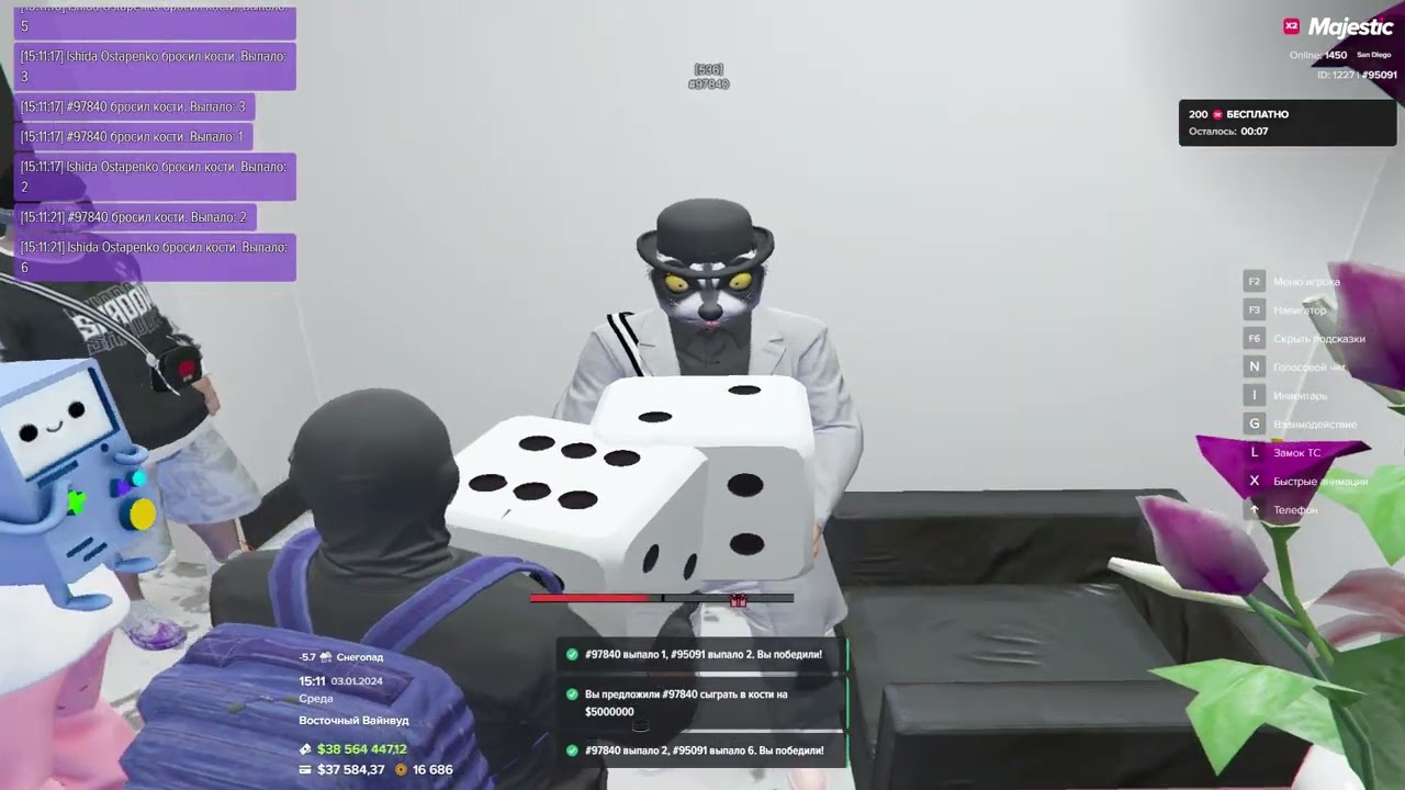ПОДНЯЛ ДЕНЕГ В КОСТЯХ GTA 5 RP Majestic 6. КОСТИ ЗЛО. ПОЧТИ ВСЕ ПРОИГРАЛ.