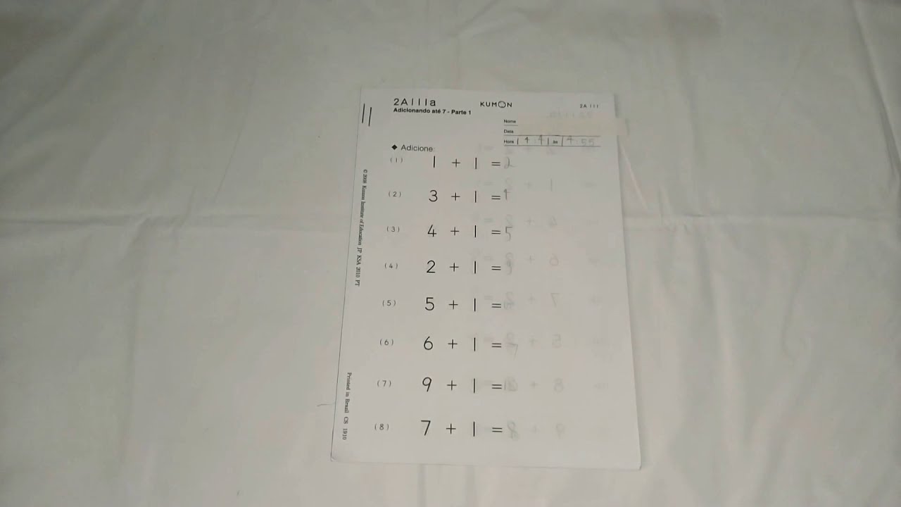 Como é corrigida uma lição no Kumon ?