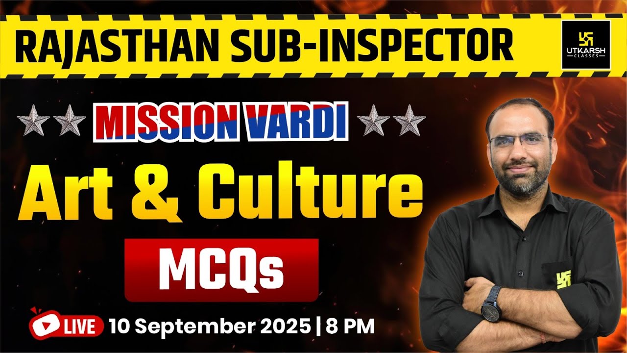 Rajasthan Sub Inspector 2025 | Raj. SI Rajasthan Art & Culture MCQs | Mahendra Sir