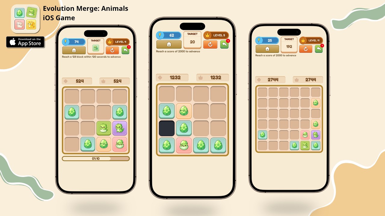 iOS Game: Evolution Merge &ndash; Animal Puzzle