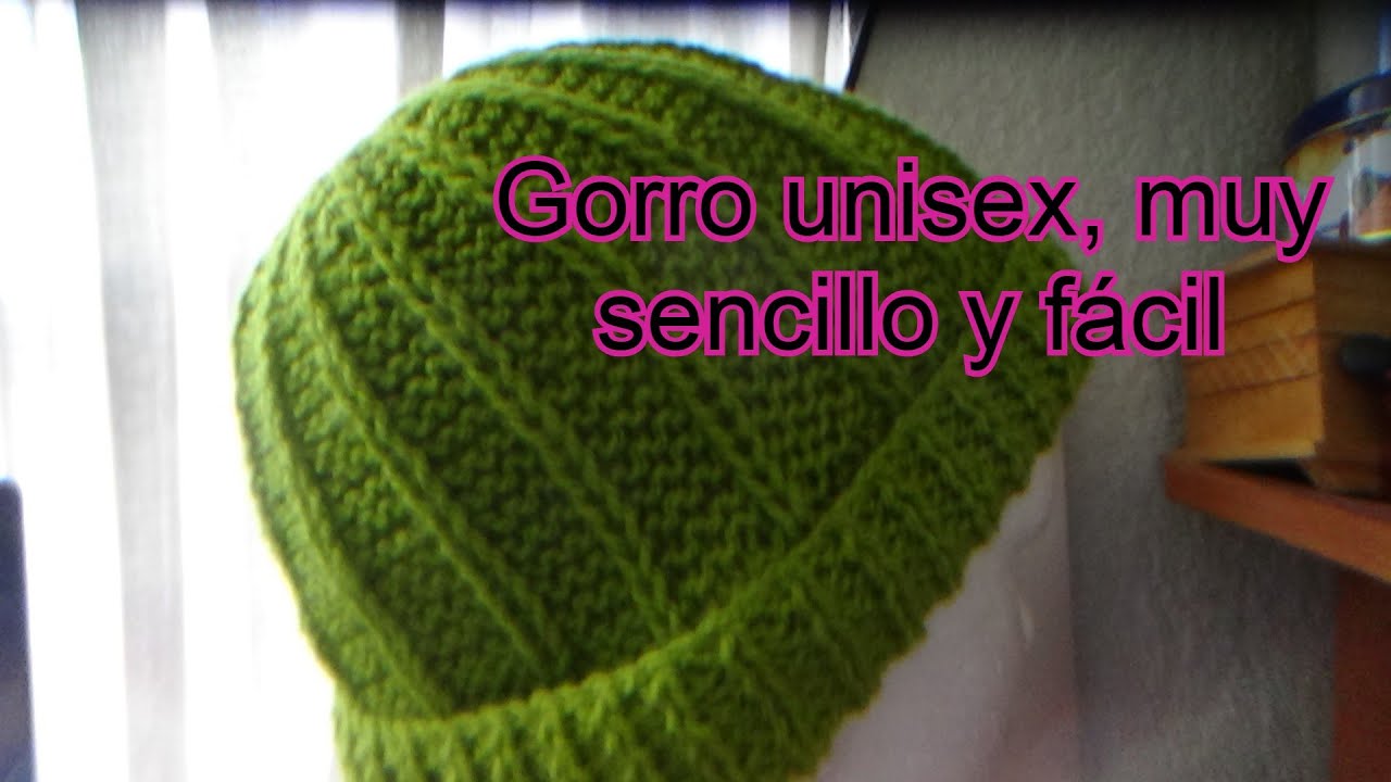 Gorro unisex con linda puntada en dos agujas.  #QuedateEnCasa  #Conmigo