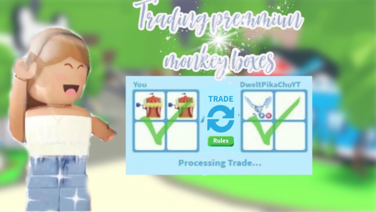 roblox: trading premium monkey boxes in adopt me! (not in game anymore)