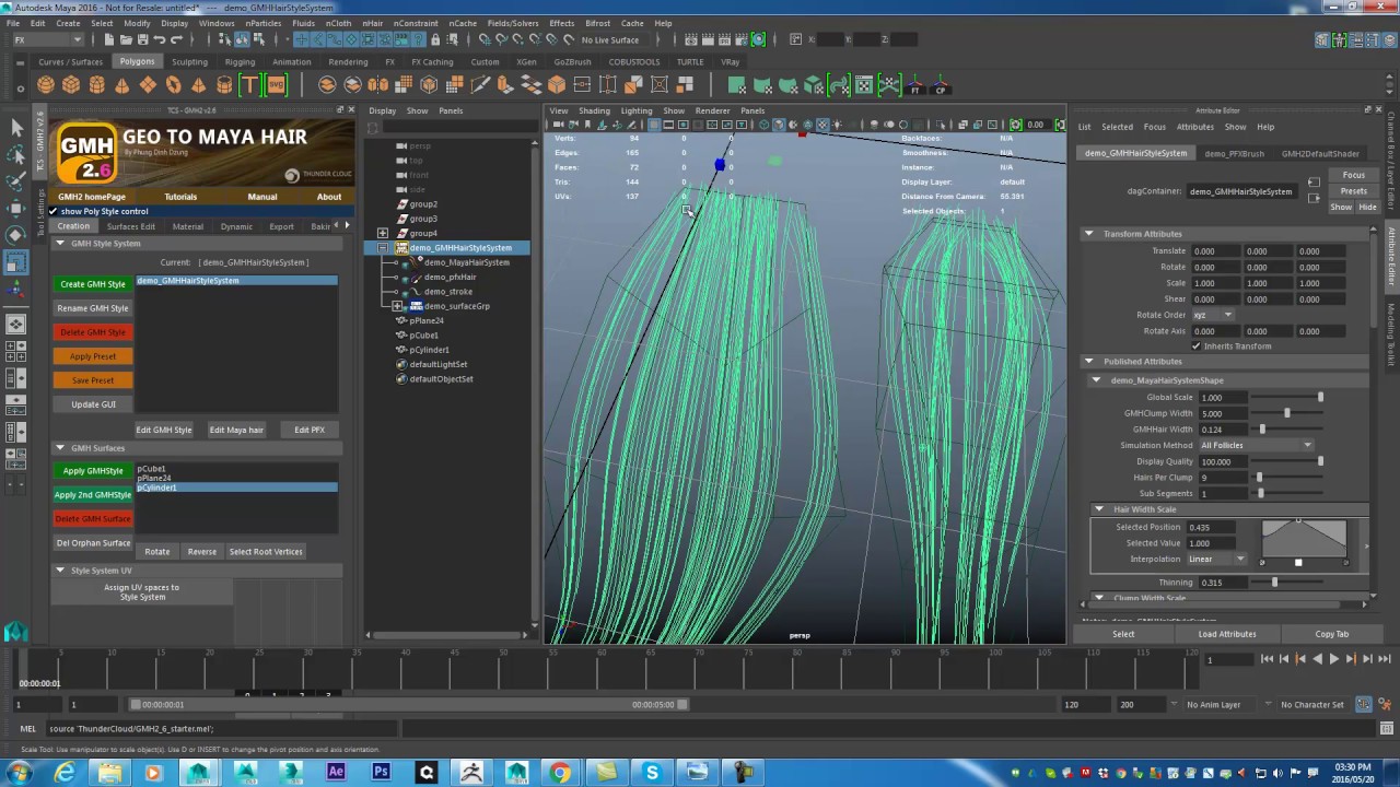 How to creating hair in Maya (GMH2 workflow)