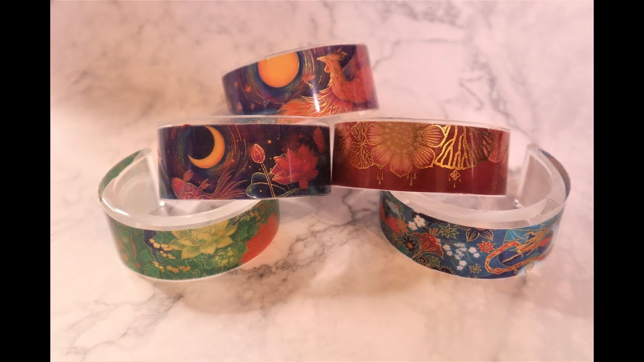 Gorgeous Resin Bangles using Washi Tape | Resin Jewelry | Resin Cuffs