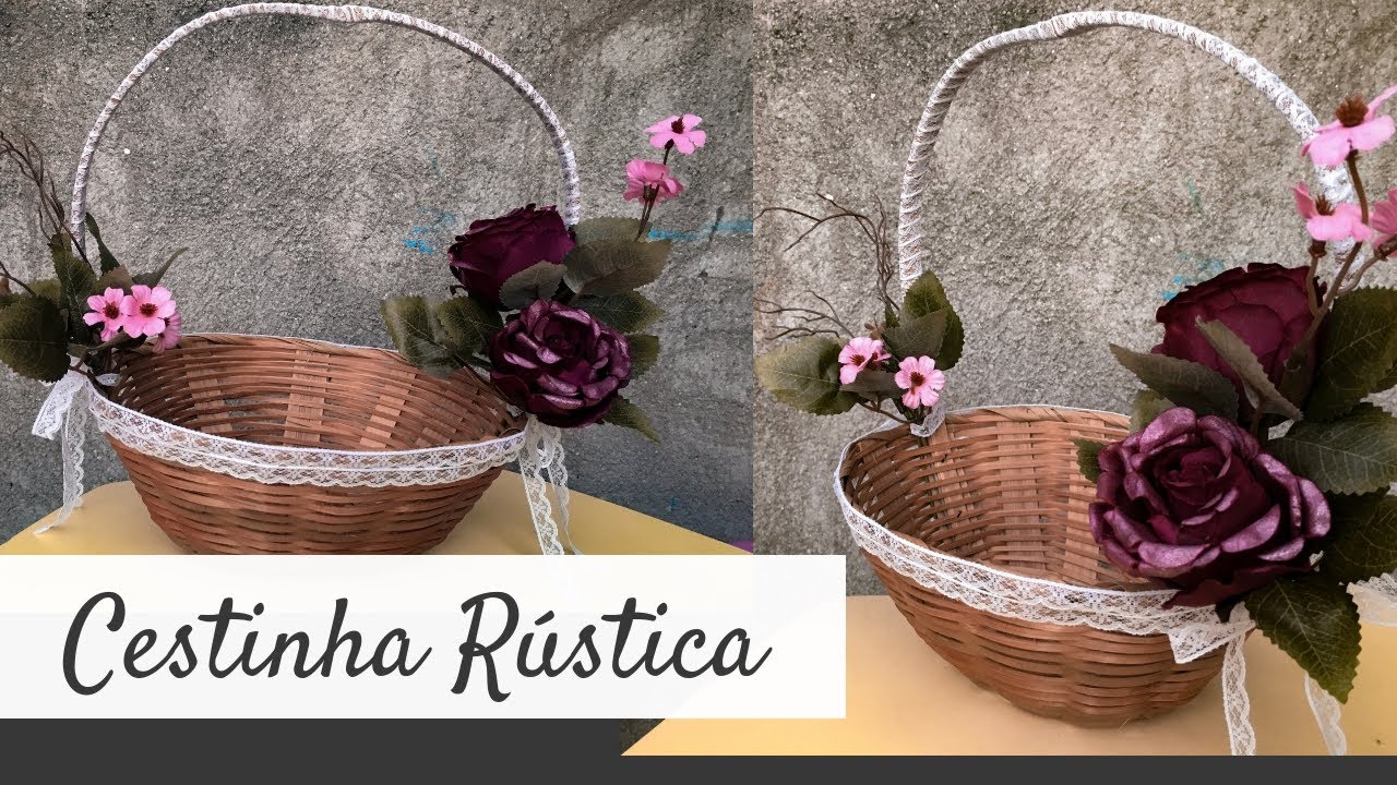 COMO FAZER CESTINHA RÚSTICA PARA FLORISTA | Monique Nicassio