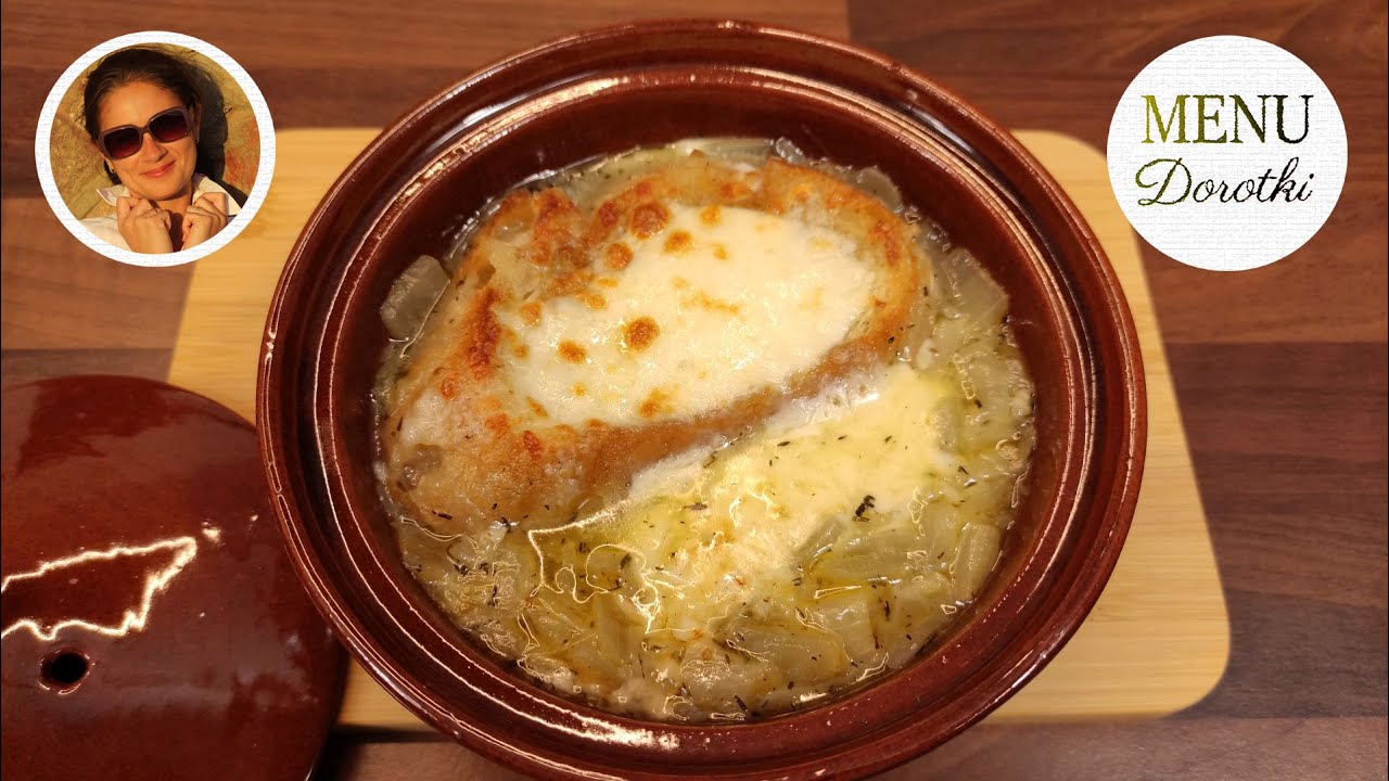 Doskonała zupa cebulowa. Gotowana na bulionie i winie. Taka jak w restauracji. Przepis MENU Dorotki.