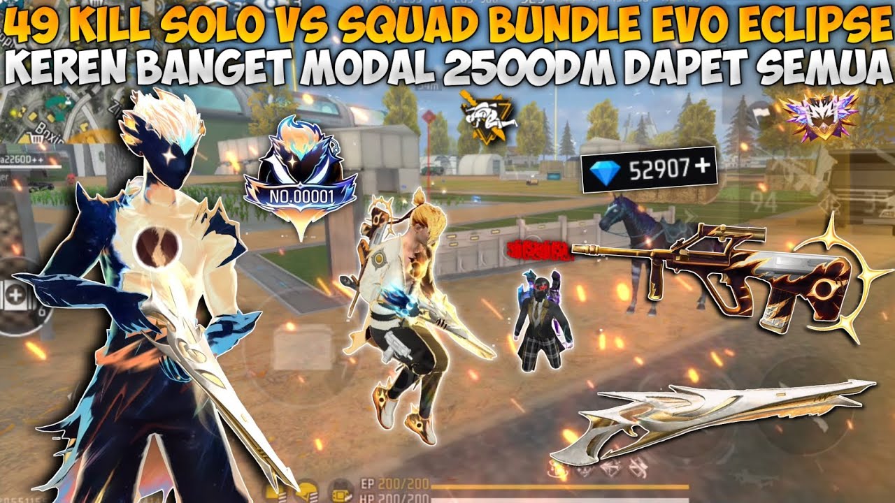 49 KILL SOLO VS SQUAD BUNDLE EVO ECLIPSE TERBARU!! SPIN BUNDLE ECLIPSE MODAL 2500 DM LANGSUNG DAPET
