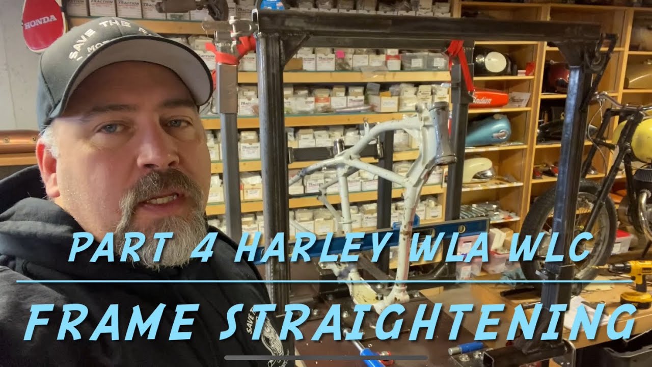 Part 4 Harley Davidson 1942  WLC WLA frame straightening .