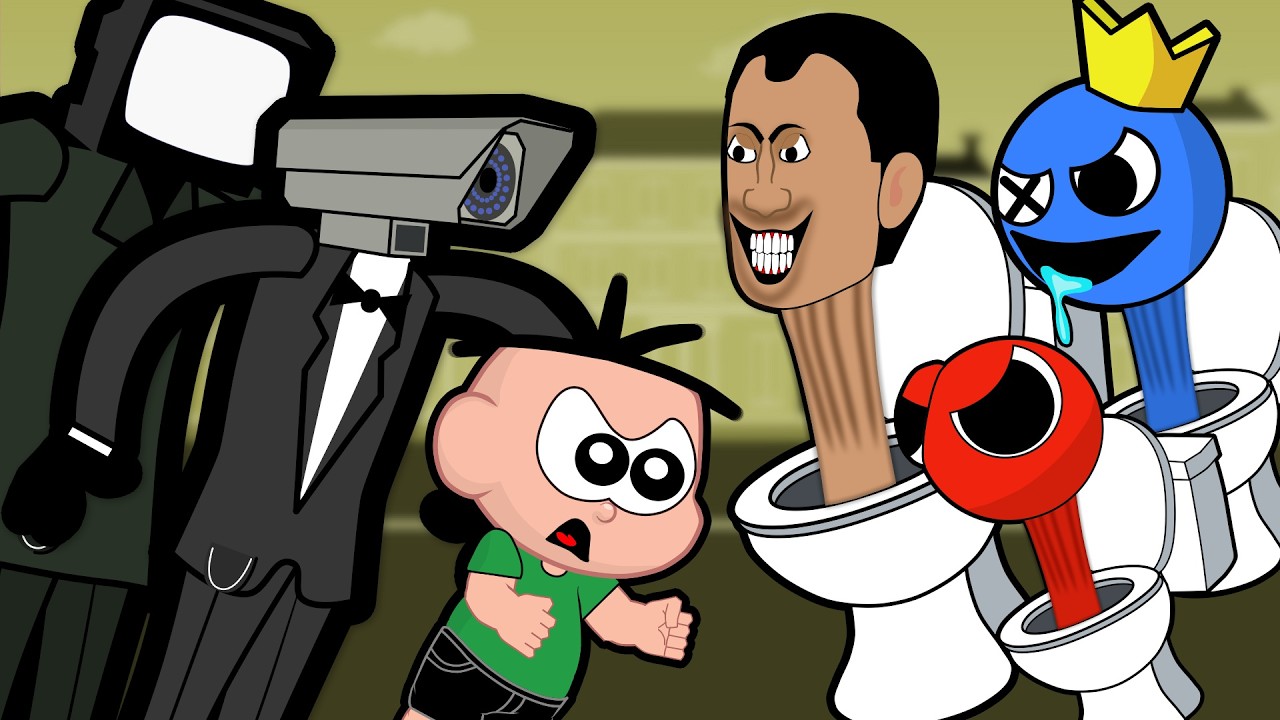 Cebolinha contra TV MAN e Skibidi Toilet - Completo