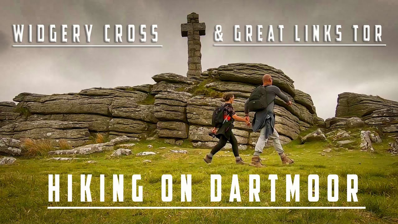 Hiking  on Dartmoor. Widgery Cross & Great Links Tor