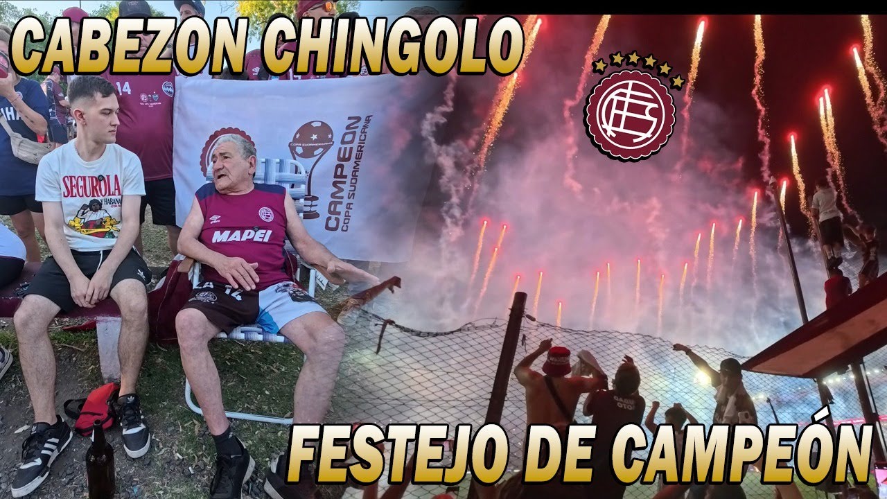 EL CABEZON CHINGOLO Y LOS FESTEJOS DE LANUS CAMPEON DE LA COPA SUDAMERICANA