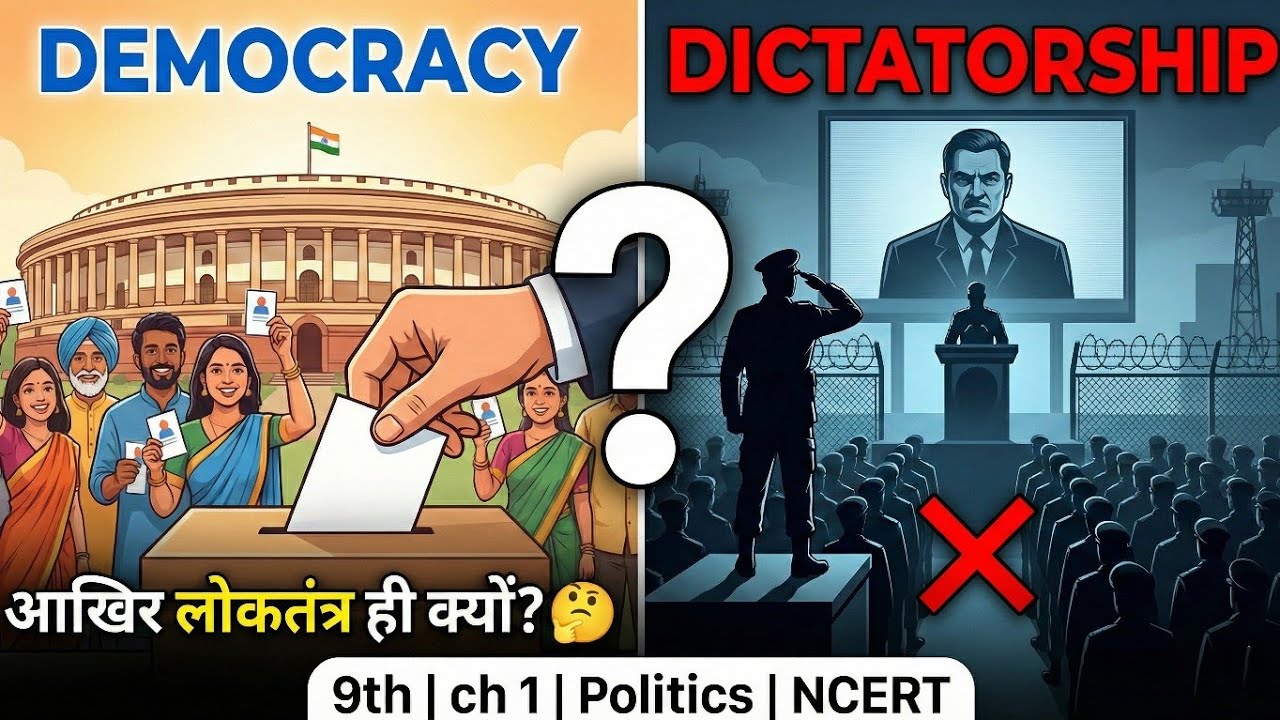 Democracy vs Dictatorship: आखिर लोकतंत्र ही क्यों? 🤔 | 9th | ch 1 | Politics | NCERT