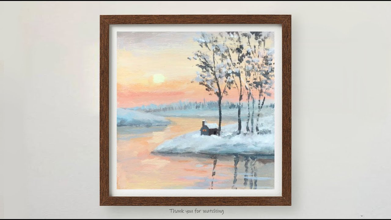 Acrylic Painting for Beginners | Landscape | Winter Scene