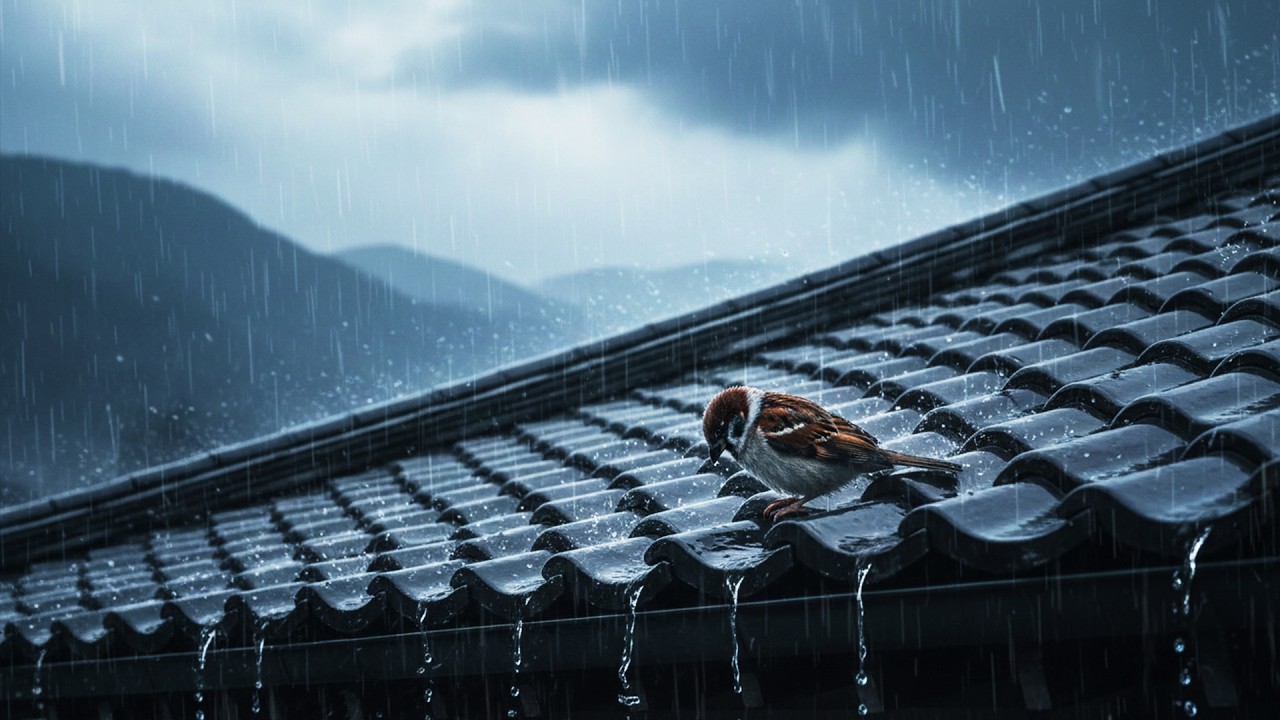Mild Rain on Roof Lofi Japanese 🌧️ Reading, Writing, Cozy