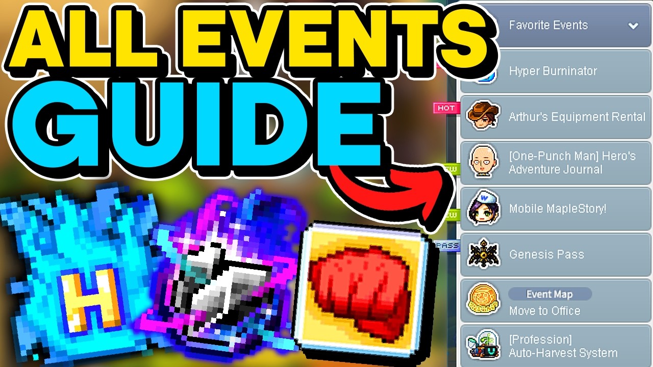 РУКОВОДСТВО ПО ВСЕМ СОБЫТИЯМ - MapleStory One Punch Man + Wild Hunter Remaster Patch
