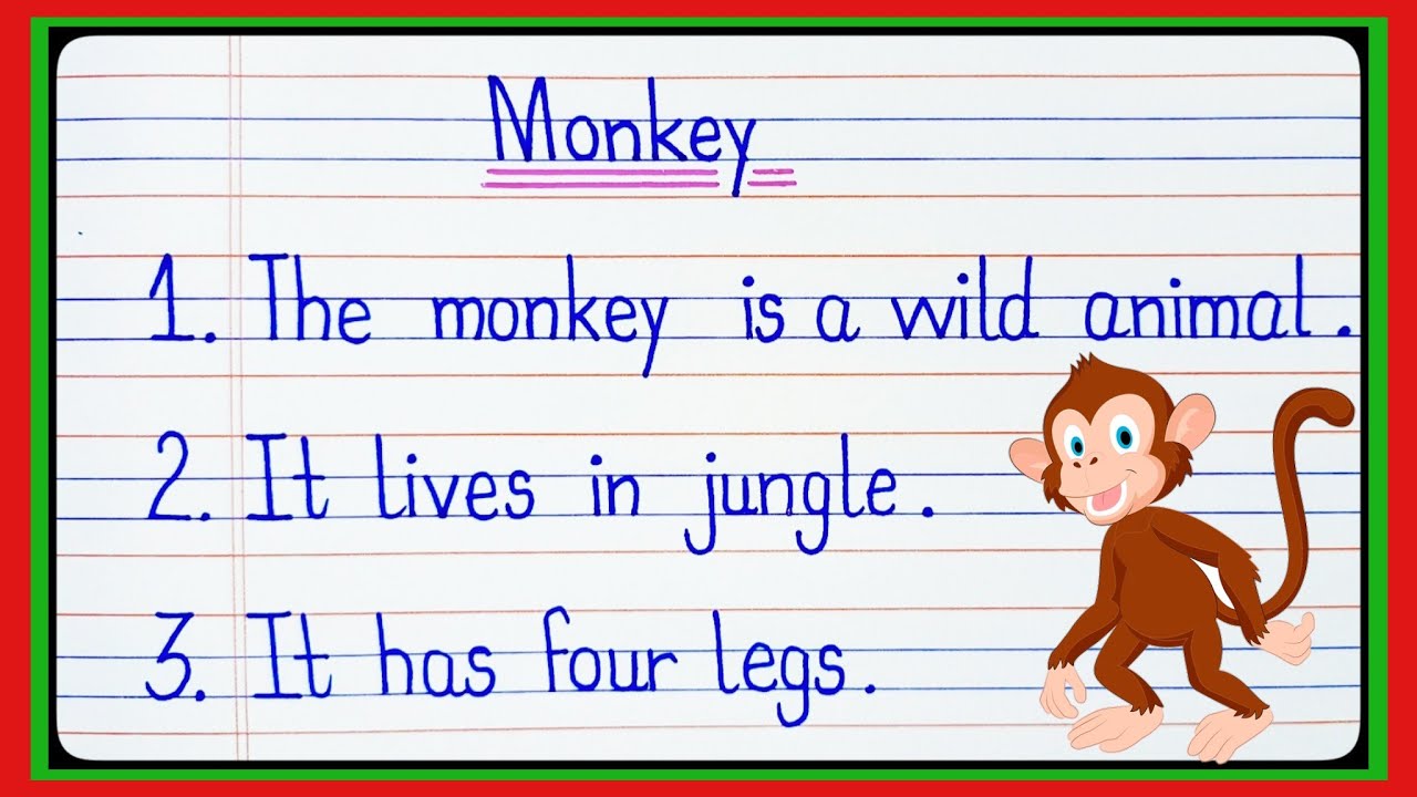 10 lines on Monkey/10 lines essay on Monkey/essay on Monkey/few lines on Monkey/Monkey essay/Monkey