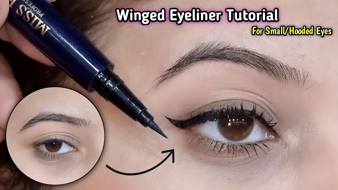 How to: PERFECT WINGED EYELINER for Hooded Eyes || Soft and Thin Winged Liner (Beginner Friendly)