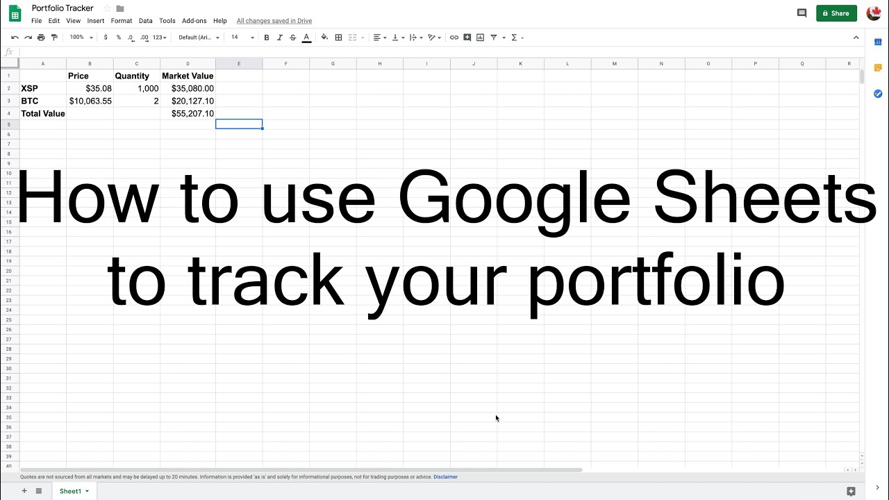 How to track your crypto portfolio with Google sheets