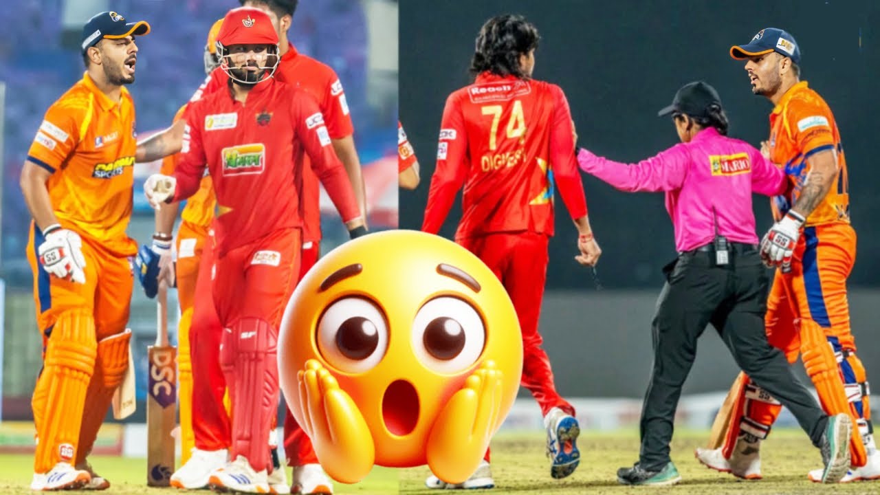 nitish rana vs digvesh rathi fight in dpl 2025  #digveshrathi #nitishrana #dpl2025