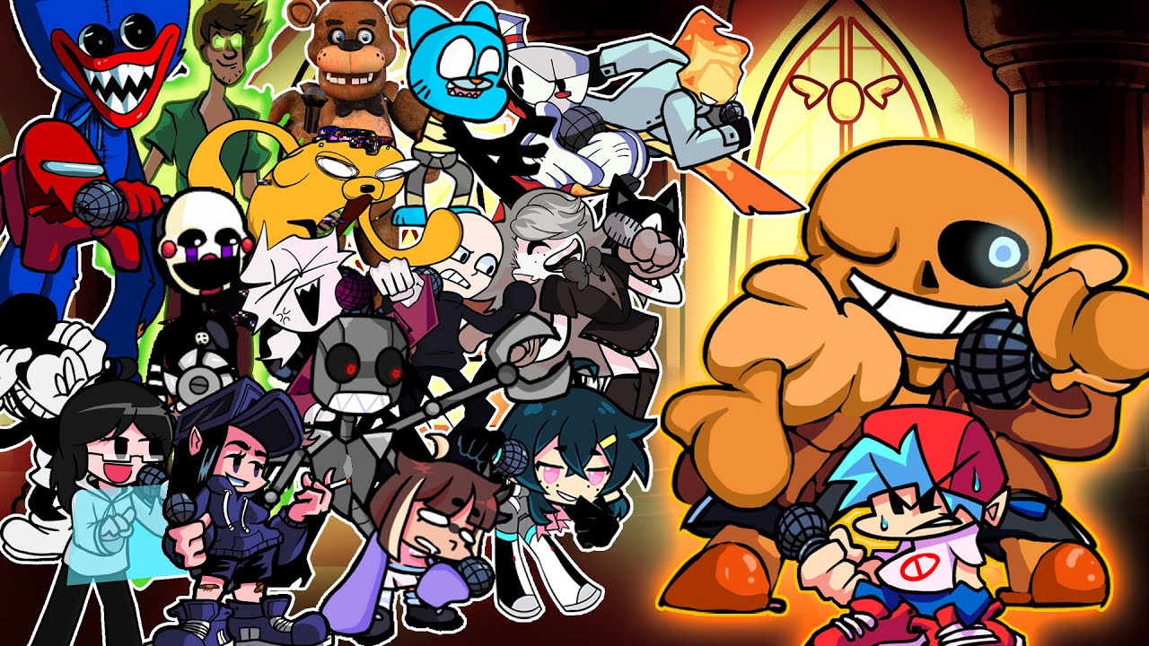 FNF Sansational But Different Characters Sing It 🎵 (Everyone Sings Overhead) (NEW CHARACTERS)
