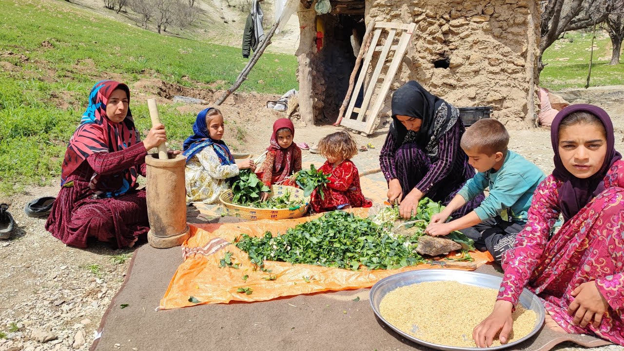 Cooking traditional and old food in the village