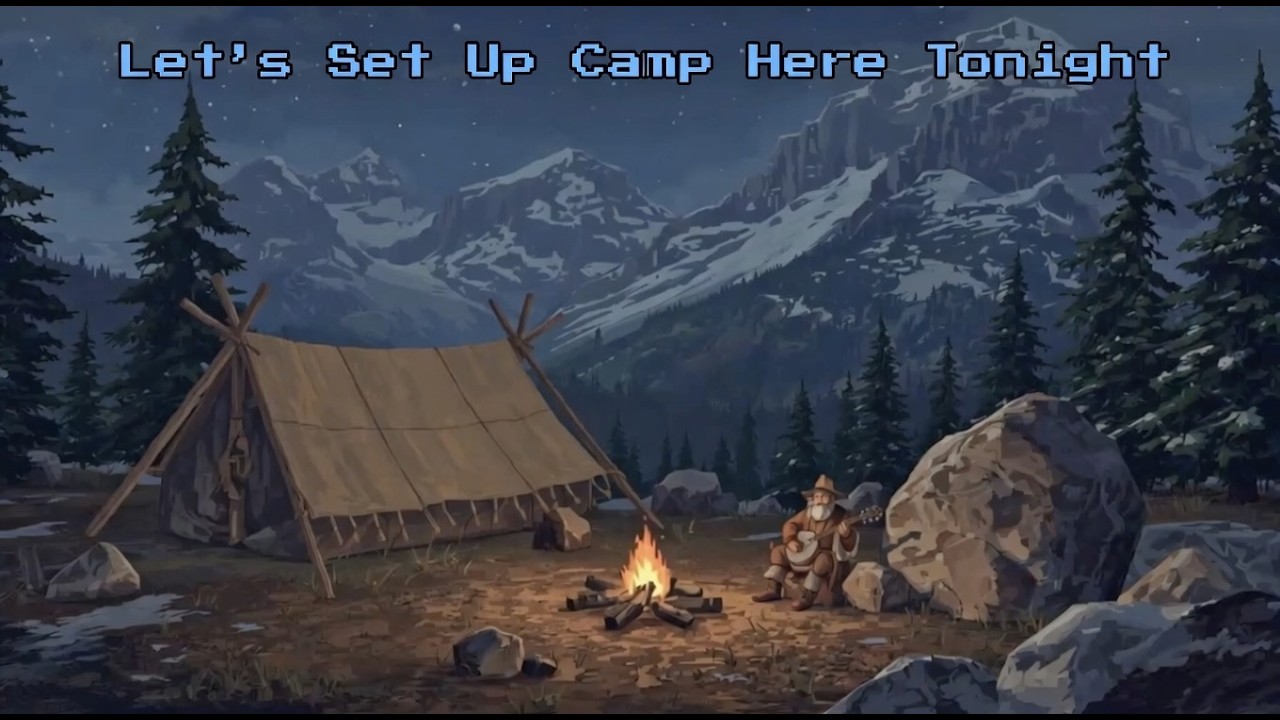 Cozy Mountain Folk LoFi Toonz - Let's Set Up Camp Here Tonight - Banjo and Harmonica Mountain Music