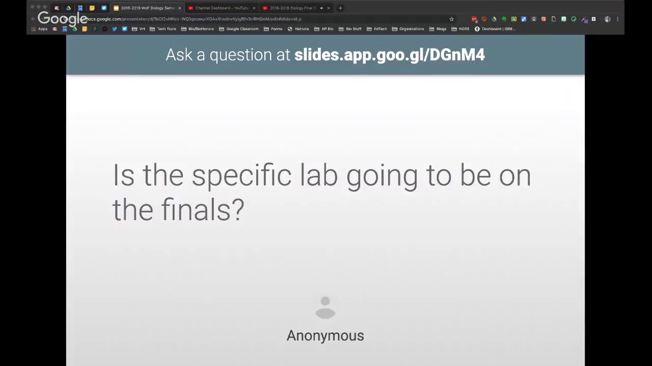 2018-2019 Biology Final Exam Review